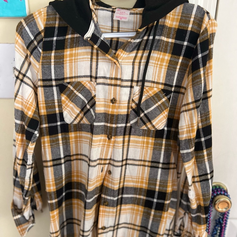 I think it’s from Walmart yellow white a black plad